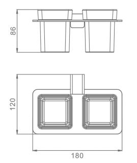Стакан для ванной комнаты Raglo R301.08 двойной хром